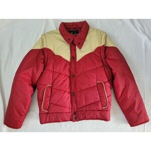 VTG AVENTURA FSU Seminoles Garnet & Gold 70s 80s Zip Off Puffer Coat Vest Sz M